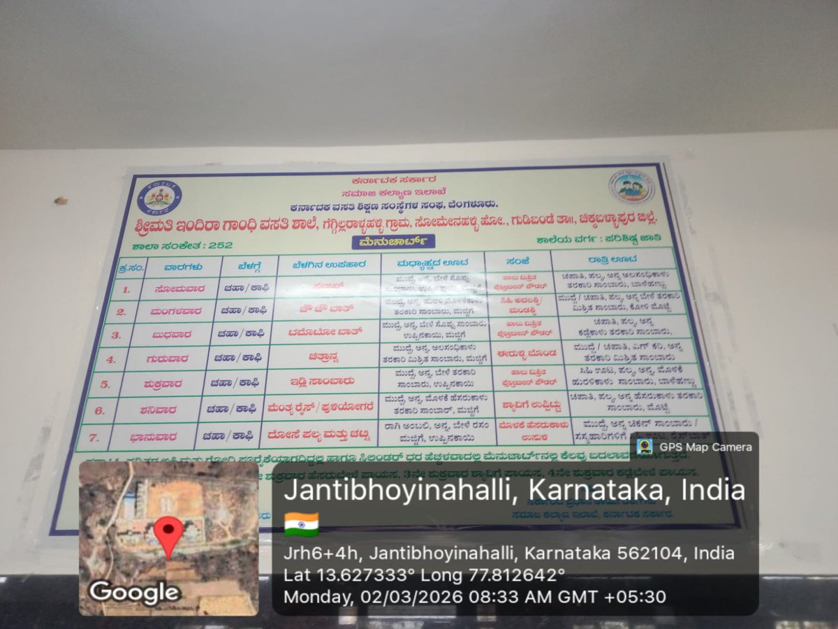 KSomenahalli's tweet photo. #SocialWelfare_Karnataka 
#socialaudit_swdmeals https://t.co/K0wOlUHoXR