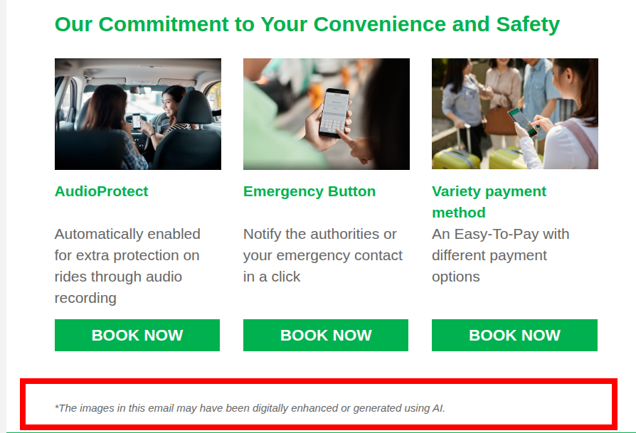 Primeira vez que vejo um email marketing com um disclaimer de IA