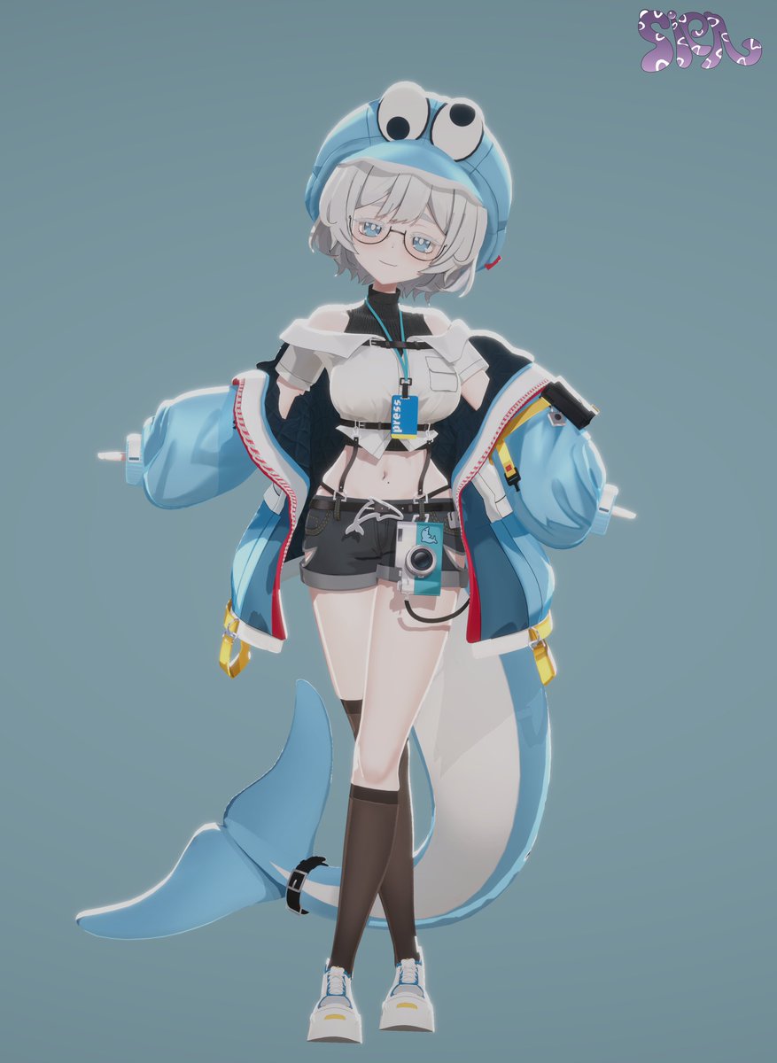 sien_21's tweet photo. #3Dmodel #commissionsopen #3D #Vtuber
✨Portfolio Update✨
I created Amigyu(@ami9yu)'s Full Character.  

This is my first time creating a dolphin character, and I think it turned out cute and charming. 
Thank you so much for your request!! https://t.co/cECfMnbP0I
