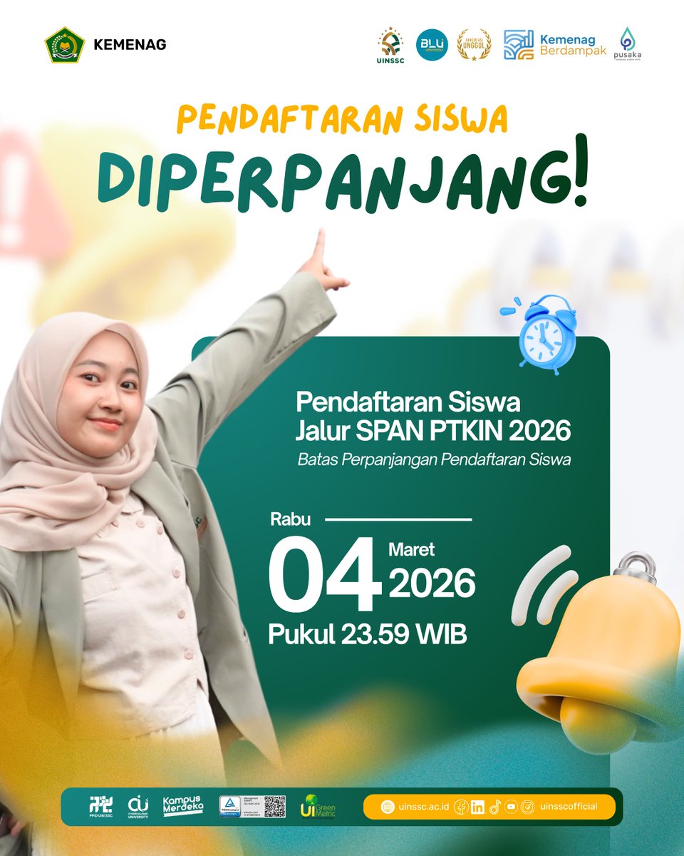 uinsscofficial's tweet photo. Yuk, masih ada kesempatan bagi siswa yang belum daftar di UIN Siber Syekh Nurjati Cirebon! https://t.co/RCNNnX348b