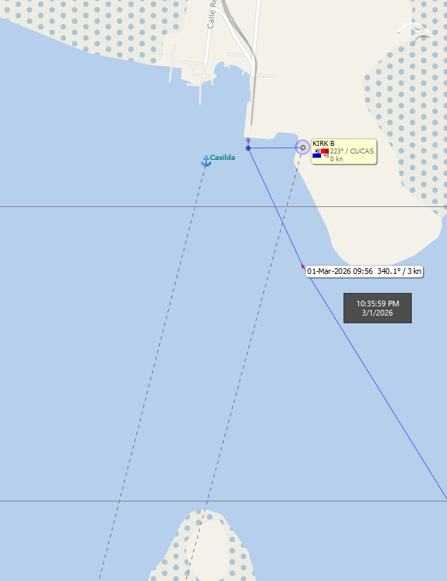 FlconEYES's tweet photo. KIRK B 9379480
Buque de Carga general

Negocios de las #Mipyme del centro de Cuba, a #IslasCayman, entró a puerto de #Casilda en la AM hoy.
Este buque, comercia entre #Jamaica-#caymanIsland-#Cuba 

#Now #Cuba #AIS #cubarcos #1Mar https://t.co/IpiJqx3iLX