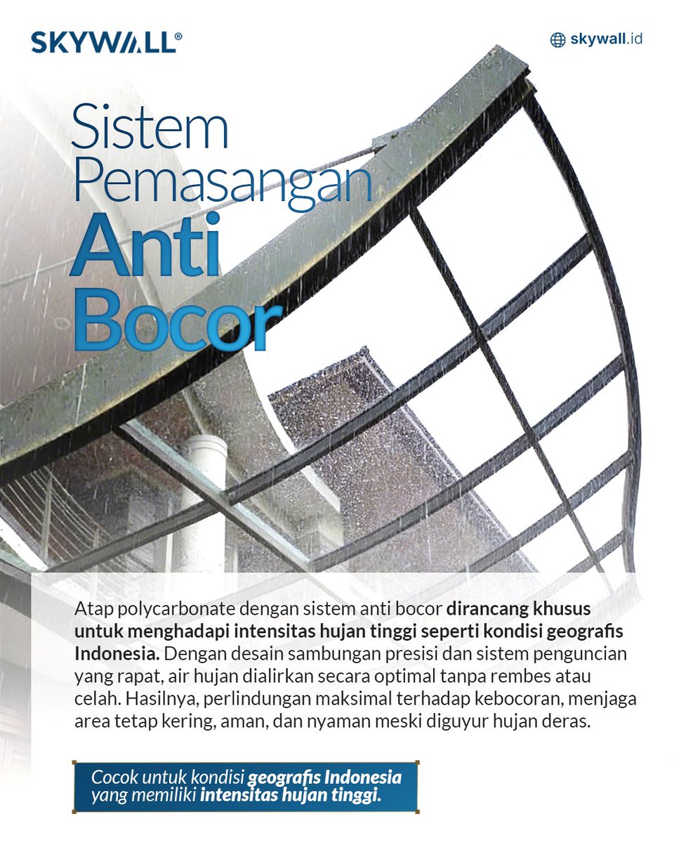 skywall_id's tweet photo. POLYCARBONATE WORTH IT nggak? Ini jawabannya (cek sampe akhir). 👇

✅ UV Block 2 sisi
✅ Lebih adem
✅ Sistem pemasangan anti bocor

🛒 Link Tokopedia:
Link di Bio no.23

#Skywall #Polycarbonate https://t.co/wyLLkDN8MX