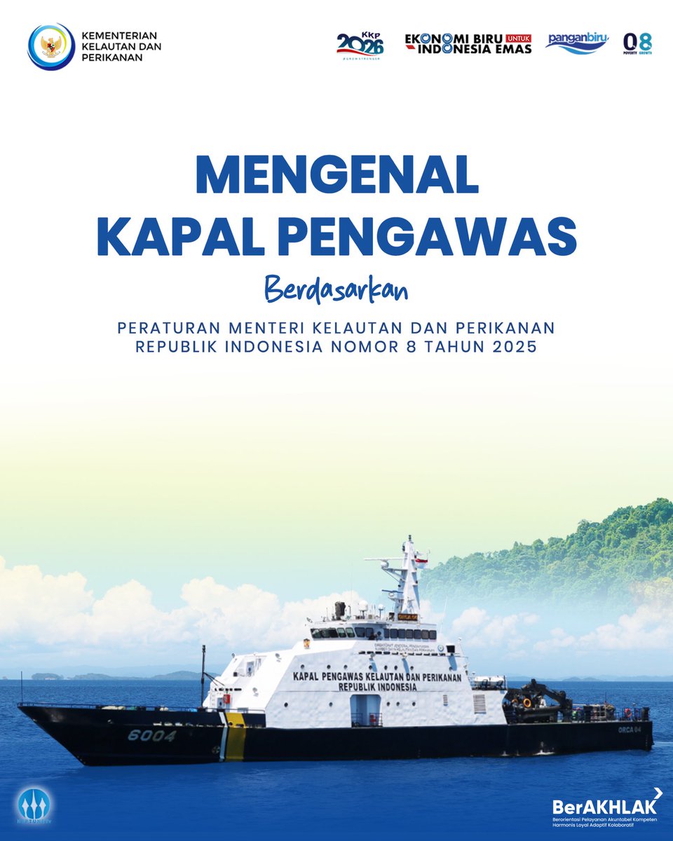 doantriharsono's tweet photo. Sahabat Bahari, kenalan yuk sama Kapal Pengawas KKP! Kapal Pengawas berfungsi melaksanakan pengawasan dan penegakan hukum bidang kelautan dan perikanan di WPPNRI dan Laut Lepas.
#2026KKPGrowStronger #SaktiWahyuTrenggono #KKPGOID #KapalPengawasKKP
#kenallebih74ATV https://t.co/QpCsuL9f5U