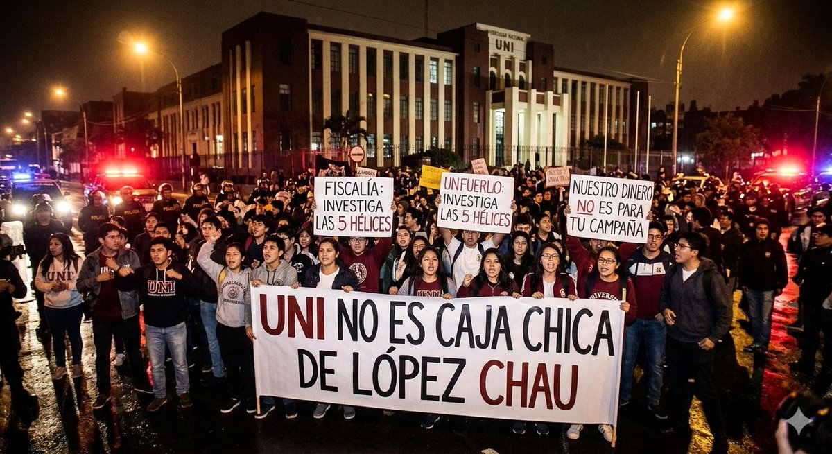 🚨 Grave denuncia contra López Chau: Aseguran que las "5 Hélices" de la UNI habrían servido de caja chica para financiar su partido y campaña con dinero de todos los peruanos. Exigen que la <a href="/FiscaliaPeru/">Ministerio Público</a> intervenga ante el presunto uso de fondos públicos para fines políticos. 🇵🇪