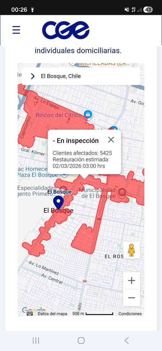 VhalHaleN's tweet photo. @geneshigerald2 @CGE_Clientes Estiman que a las 3:00 am https://t.co/e8aLbt3aVT