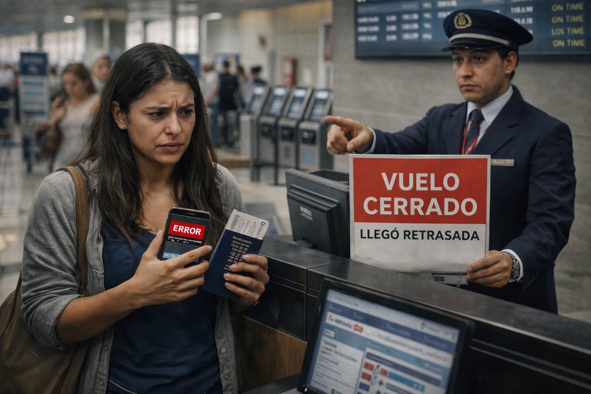 ¿Intentaste hacer check-in en línea, la página falló y cuando llegaste al aeropuerto te dijeron “ya cerró el vuelo”? Un Tribunal Colegiado acaba de decir algo contundente: si la aerolínea no te permite ejercer el check-in online, no puede exigirte que cumplas los tiempos como si