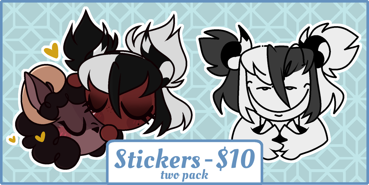 WynnTheImp's tweet image. Mind if I advertise some of the smaller services I offer? 

Thanks. (More in replies 🖤🤍)
#commission #stickers #cheap #art #hazbinhotel #helluvaboss