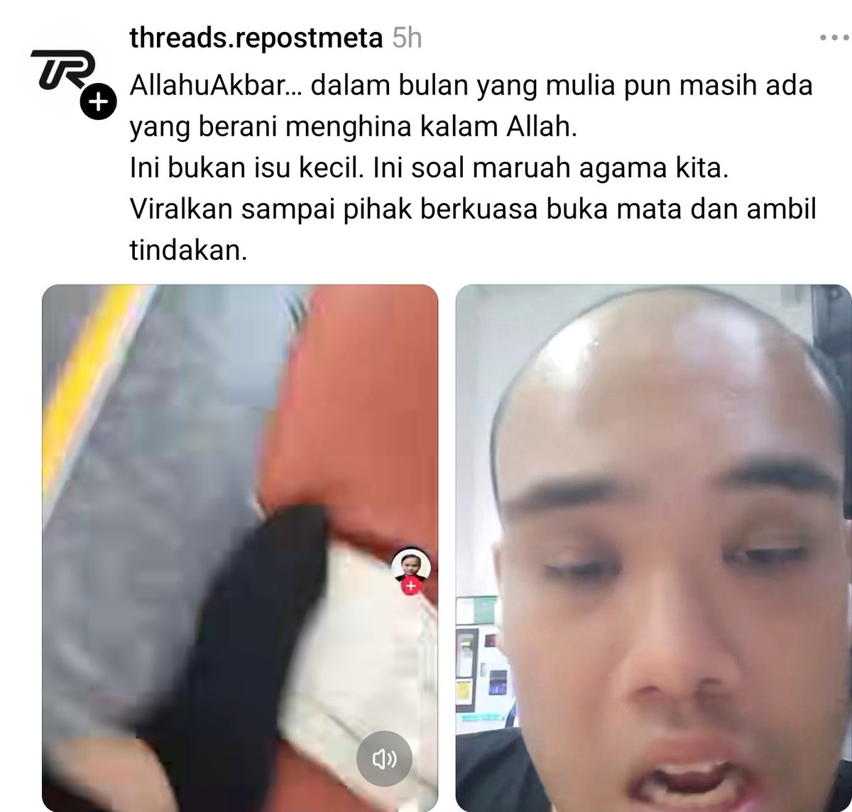 mynewshub's tweet photo. Lagi perbuatan memijak Al Quran dilaporkan berlaku...

Mengikut komen dibuat rakyat Malaysia yang berkerja di Singapura https://t.co/IvqvOvJmep