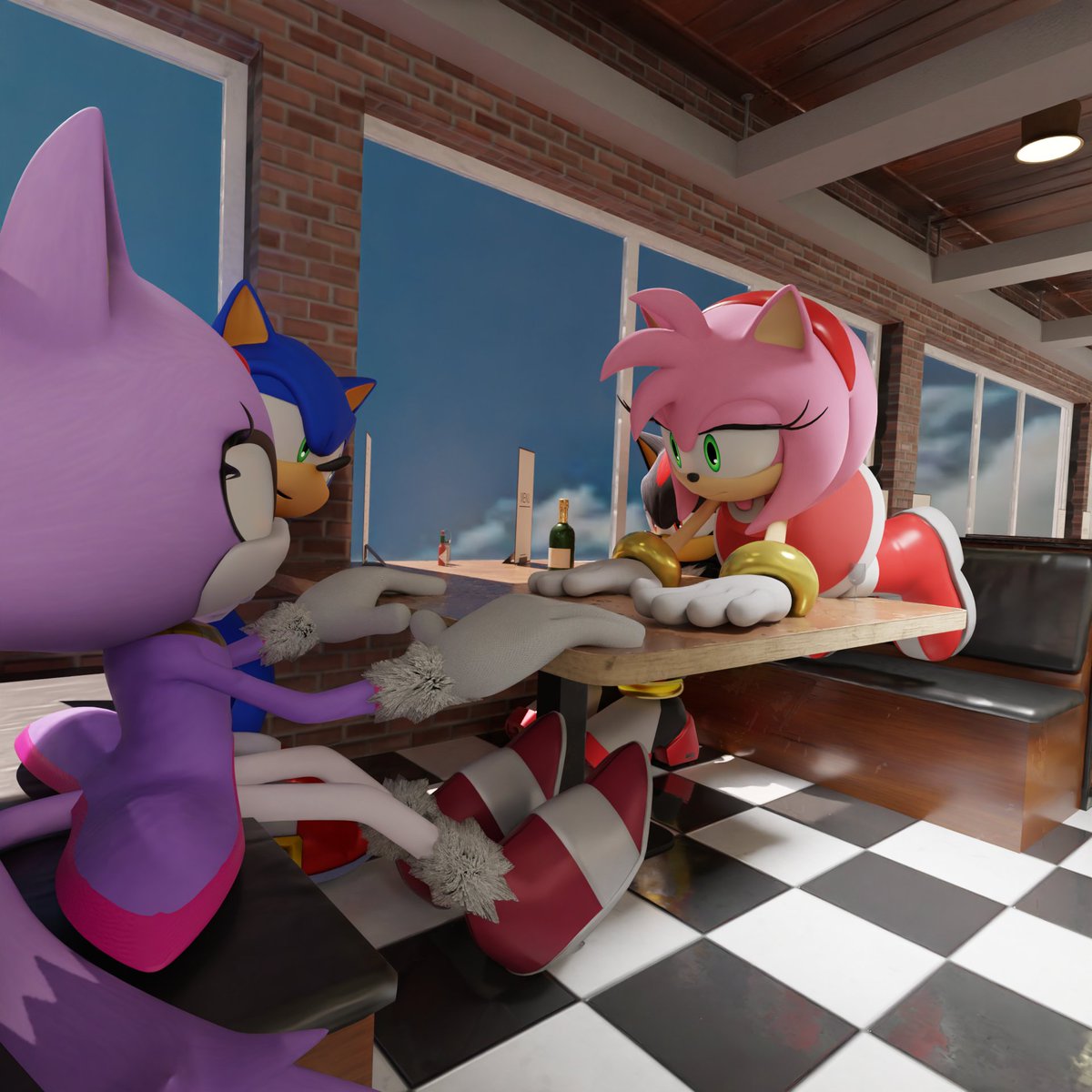 A Daring Double

#sonaze #shadamy #SonicTheHedgehog #BlazeTheCat #ShadowTheHedgehog #AmyRose
