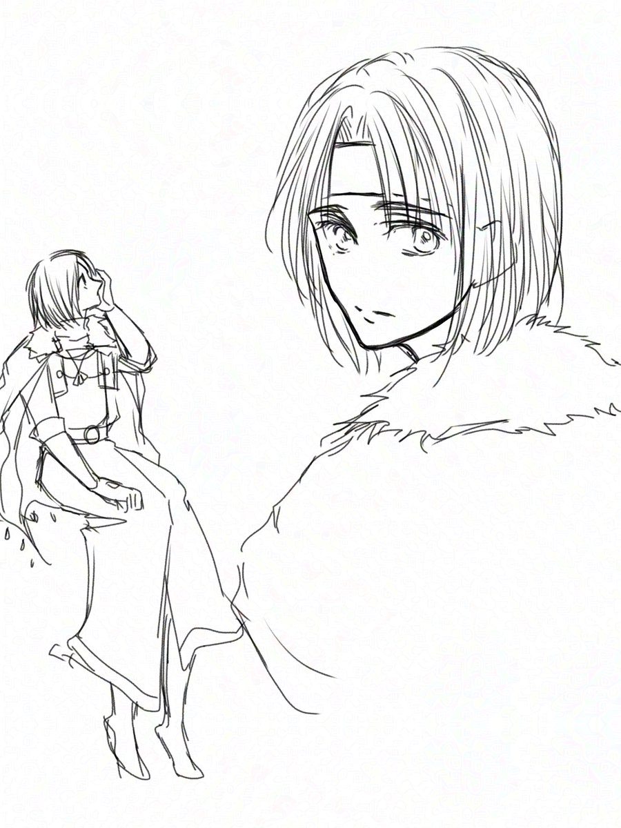 らくがき放流シリーズ　その②

これはたしか記憶喪失のアシュ

・出会った頃の人当たりの良いアシュは冒険して人と接していくうちに過ごしやすいよう作られた顔
・記憶を失うと、砂漠で暮らしていた頃のアシュ（よそ者に心を開かずあまり笑わない）の顔に戻ってしまう

みたいなお話
続きください