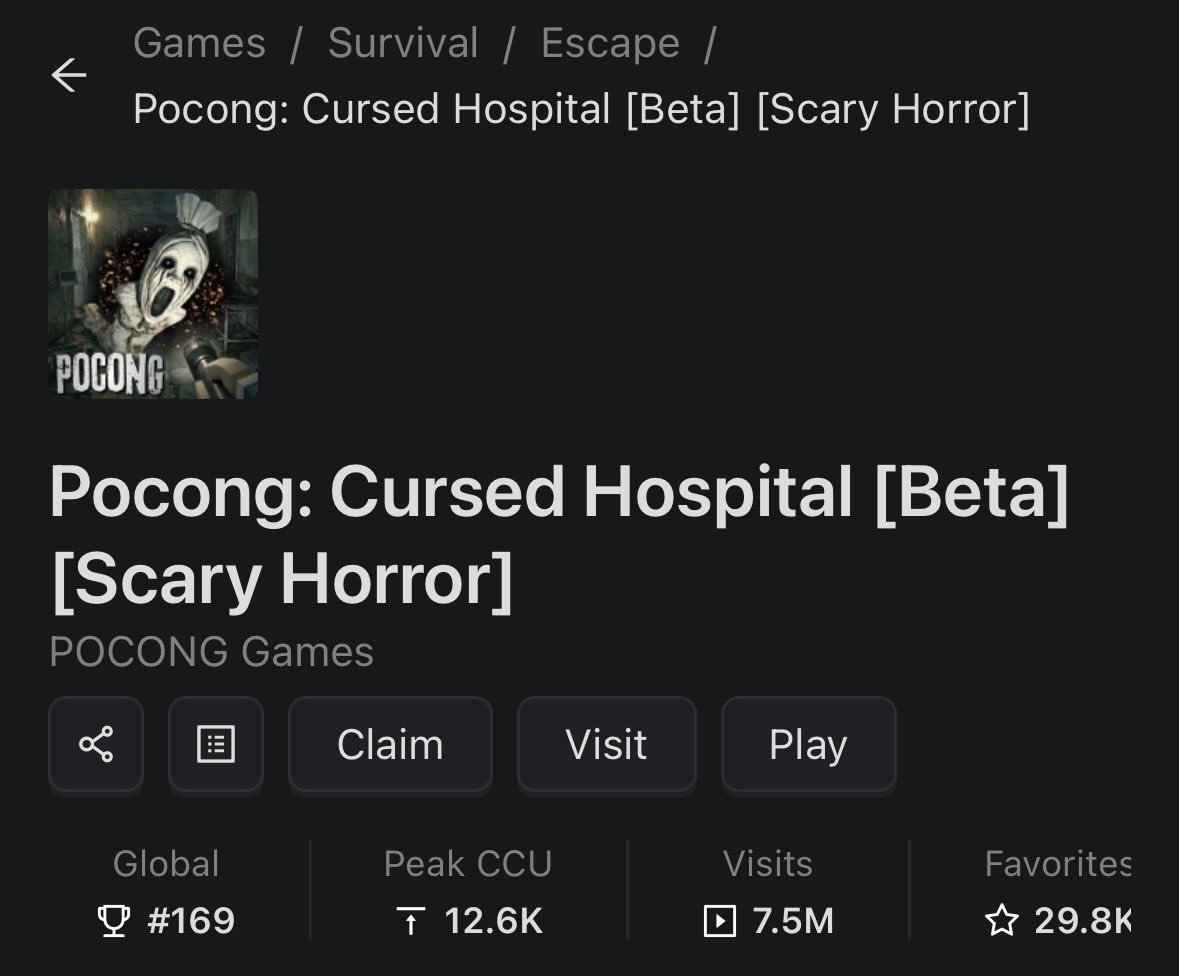pocong_games's tweet photo. Global rank 169
Peak 12.6k CCU

THANK YOU FOR PLAYING!! https://t.co/lGTCUxQIGw