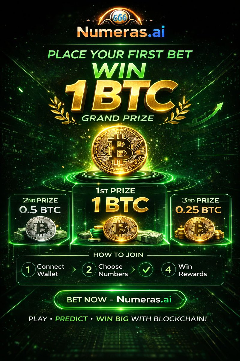 🚀 Ready to win BIG?

Place your first bet on Numeras.ai and get a chance to win 🥇 1 BTC Grand Prize!

Connect. Choose. Predict. Win.

🔥 Bet Now: numeras.ai