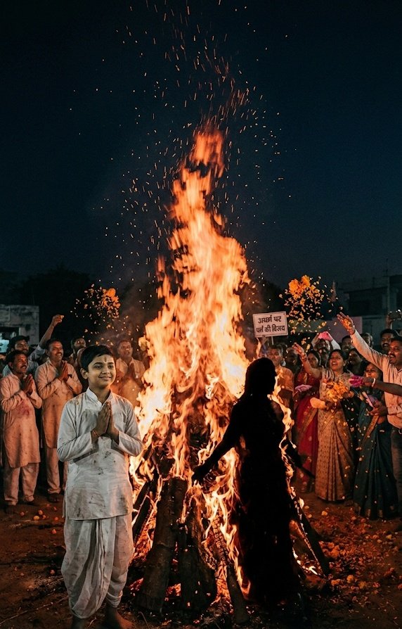 अधर्म पर धर्म, असत्य पर सत्य और अहंकार पर भक्ति की विजय के पावन प्रतीक पर्व होलिका दहन की प्रदेश वासियों को हार्दिक बधाई एवं शुभकामनाएं।

आइए, इस पुण्य अवसर पर हम सभी अपने जीवन से नकारात्मकता, द्वेष और कुविचारों का दहन कर प्रेम, सौहार्द और सद्भाव का प्रकाश फैलाने का संकल्प लें।