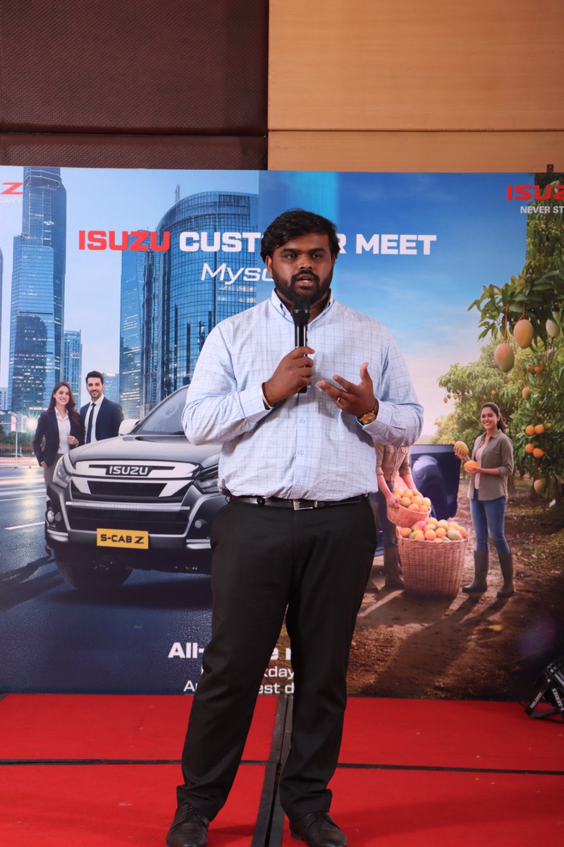IsuzuIndia's tweet image. The ISUZU S-CAB Z was displayed at the Mysore Customer Meet, attracting strong interest from business customers. Visitors appreciated the vehicle’s rugged build, load capability, and overall suitability for their business needs.

#IsuzuMotorsIndia #SCabZ #Mysore #CustomerMeet