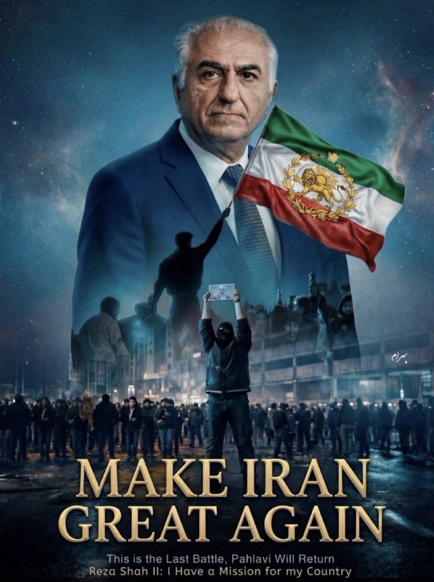 IranShahiiiii's tweet photo. @TrumpDailyPosts We Iranians will continue our struggle until the Islamic Republic falls and Crown Prince Reza Pahlavi returns to Iran.
#ThankYouTrump 
#ThankYouNetanyahu https://t.co/QgjvW0APEy