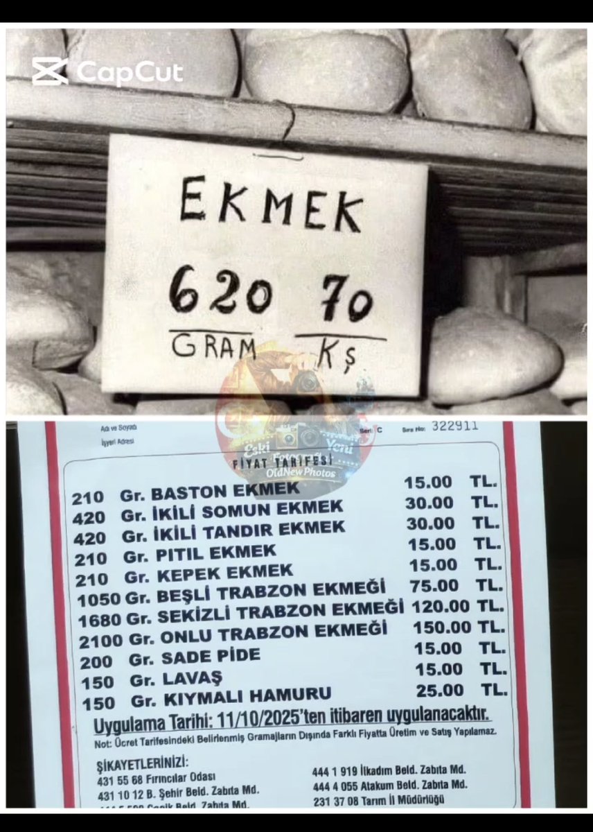 OldNewPhotoss's tweet photo. Tarih? - 2026 Türkiye Eski Ekmek Fiyatları..⬇️ https://t.co/Ozf8GkE0KD