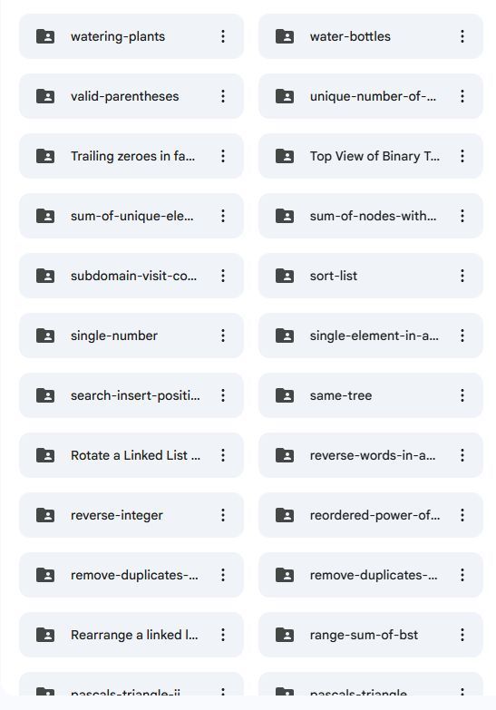 harsadash's tweet photo. 10000+ LeetCode Solved Q&A's for Interview !!

This kit is FREE for 24 Hour's🔥

You will get👇

1- Two Sum
2- Longest Substring
3- Longest Palindrome
4- Palindrome Number
5- Container Problem
6- Roman To Integer
7- Longest Common Prefix
8- Merge Two Sorted List
9- Swap Node In Pairs
10- Find the Index of
11- Longest Valid Paratheses
12- Count and Say
13- Combination Sum
14- Jump Game
15- Rotate Image
16- ...........................
17- ...........................
18- ...........................
19- ...........................
10000+ ..................

𝑻𝒐 𝑮𝒆𝒕 𝒕𝒉𝒆 𝒇𝒖𝒍𝒍 𝑲𝒊𝒕,

1. Like & Reply “ 𝑳𝒆𝒆𝒕𝑪𝒐𝒅𝒆 ”
2. Repost (much appreciated☺)
3. Follow me, @harsadash Dash (so that I can DM)