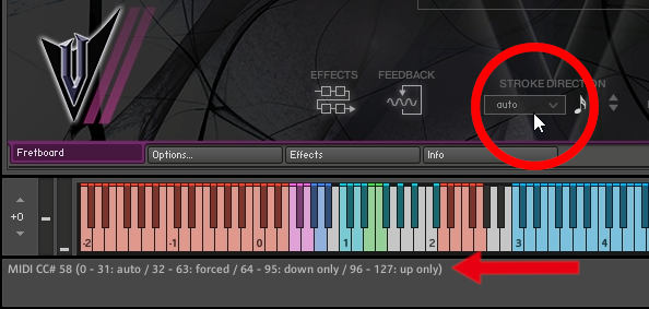 HozoOkazaki's tweet photo. Prominy音源のMIDI CC、マニュアルの対応表を何度も見直すのは大変ですよね？

① KONTAKTの「VIEW」→「Info」を有効に
② UIのスイッチやタブ等にカーソルを置く

これだけでKONTAKTの画面一番下に「どのCC#で動くか」とその設定値が表示されます。
#DTM #Prominy #KONTAKT https://t.co/PZzonEINtl