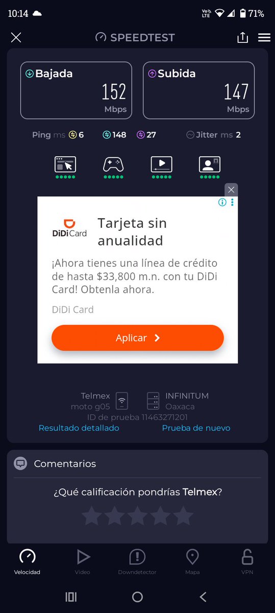 gabooax's tweet photo. @JoGarWeb @SupportLTE @Tecnologo_909 @iot_isp @Telecom52MX @TelefoniasU Confirmó también tengo contratado 100 Mbs https://t.co/8zpvKQtB1G