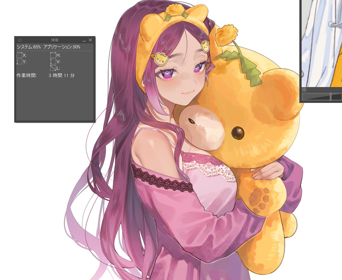 「こういう描いてる途中のスクショ、すき」|もこきよଳのイラスト