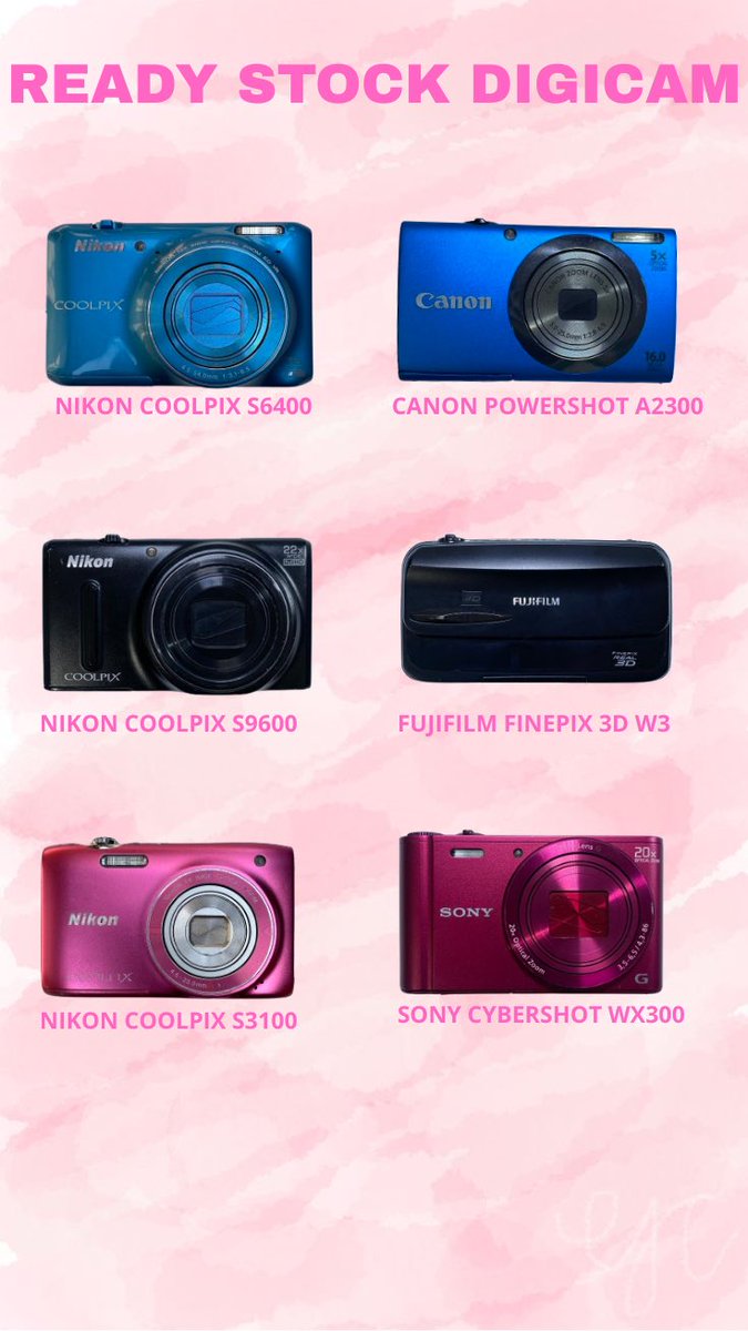 Ready nih digicamnya buat foto2 bukber dan lebaran.
Bisa transaksi via shope
Bisa cod tangsel/jaksel/jakut
Sudah inc memory dan charger jadi siap pakai

Wts wtb digicam canon nikon sony