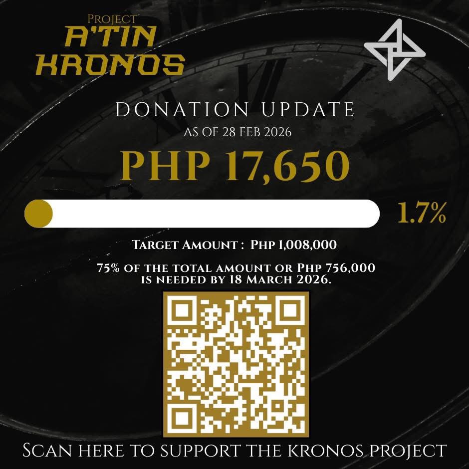 tagwarriorsph's tweet image. Project A’TIN Kronos is on the roll.

Be part of something beautiful. Let’s light up the Wakas At Simula sky!

Donate here
🔗 docs.google.com/forms/d/e/1FAI…

#SB19 @SB19Official 
#AtinKronos #LightUpTheSky
