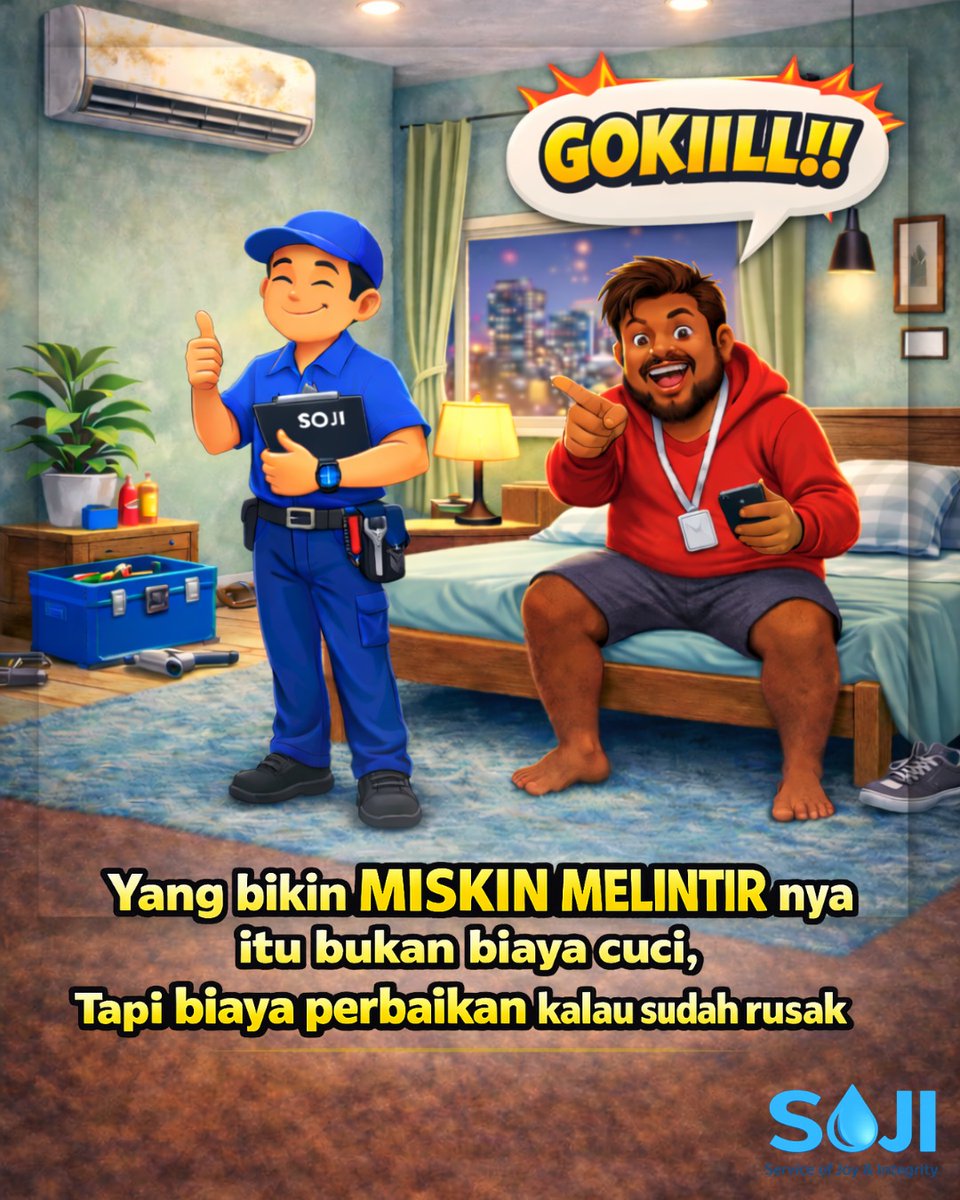 Soji_Pure's tweet image. Daripada keluar biaya jutaan buat servis besar, mending rutin cuci AC sekarang 😉

✅ Harga per unit cuma 65.000
📍 Area layanan Jabodetabek
📲 WA sekarang: 0896-9988-3361

#soji #serviceac
#cuciac #murah #promo #jabodetabek 
#viral #indonesia