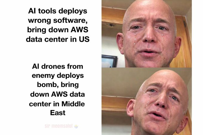 🚨BREAKING: AMAZON AWS DATA CENTER BOMBED IN UAE RDS is down