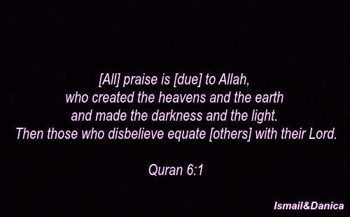 One of the miracles of Holy Quran is its pluralization of darkness &amp; singularization of light:

For the light &amp; path of truth is one, as it leads back to God, the True King.

While the paths of darkness are many and varied.

Based on Quran 6:1

#Quran #Islam #Truth