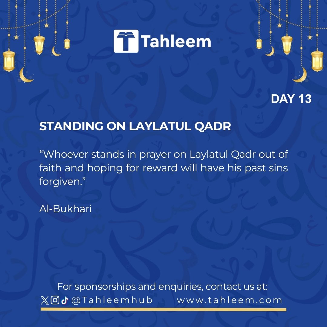 Day 13 — Forgiveness Night

One sincere night can erase years of sins. 🤍
Pray like it’s your last chance.

#Ramadan #Day13 #Tahleem