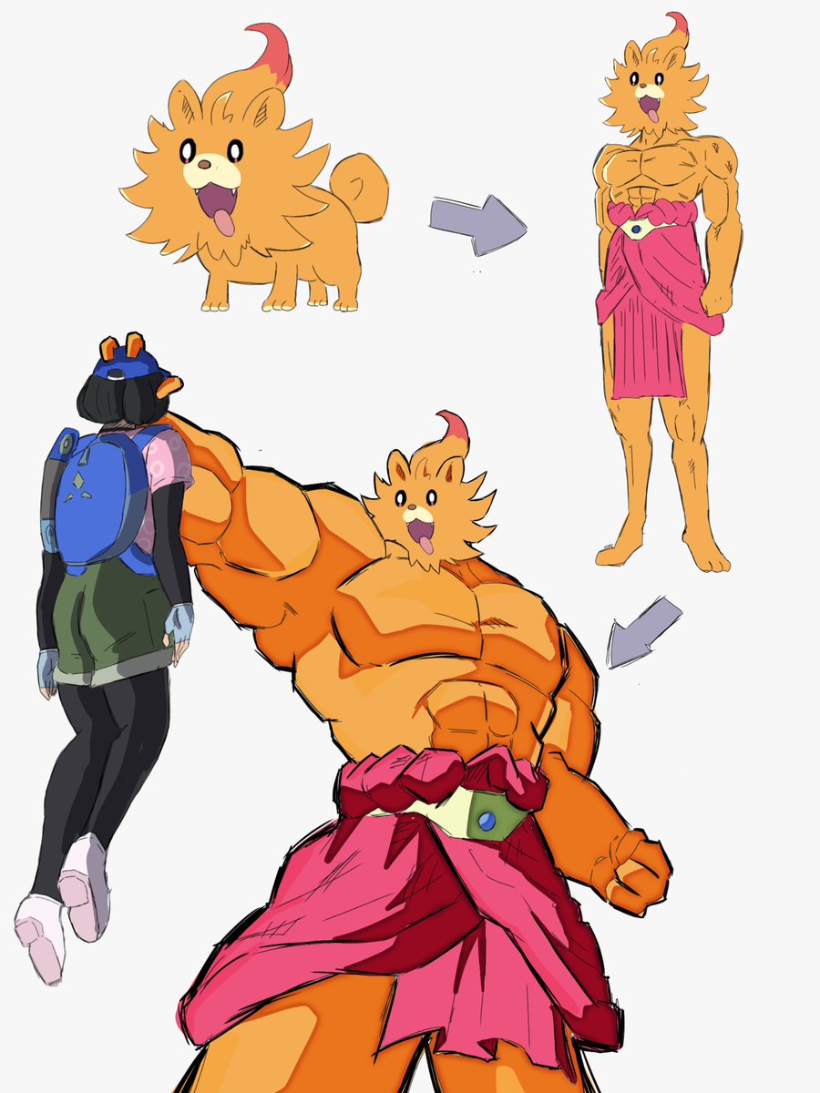 ポムケンの進化予想です。名前は伝説の超ポムケンです。　#ポケモン風波　#ブロリー