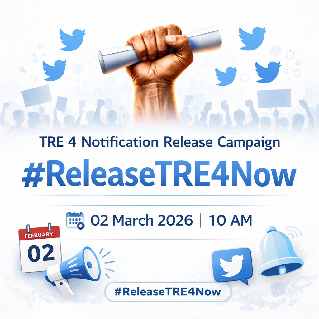 💟 BPSC TRE 4💟 
आखिर कब TRE4 के शिक्षक अभ्यर्थियों को विज्ञापन जारी करने को लेकर संघर्ष करना पड़ेगा।
✅ <a href="/BPSCOffice/">Bihar Public Service Commission</a> को जल्द से जल्द TRE4 का विज्ञापन जारी कर देना चाहिए।#ReleaseTRE4Now