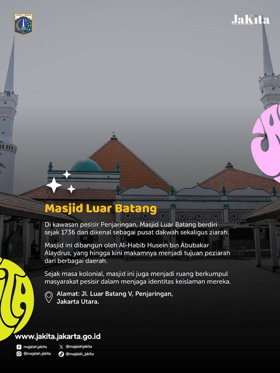 kotajaktim's tweet image. Di momen Ramadan, masjid-masjid ini kembali hidup dengan lantunan ayat suci dan kebersamaan umat.

Yuk, menapak jejak sejarah Islam lewat 5 Masjid Ikonik di Jakarta 🌙

Sumber: @majalah.jakita

#DKIJakarta
#majalahdigitalJaKita
#JaKita
#RamadanDiJakarta