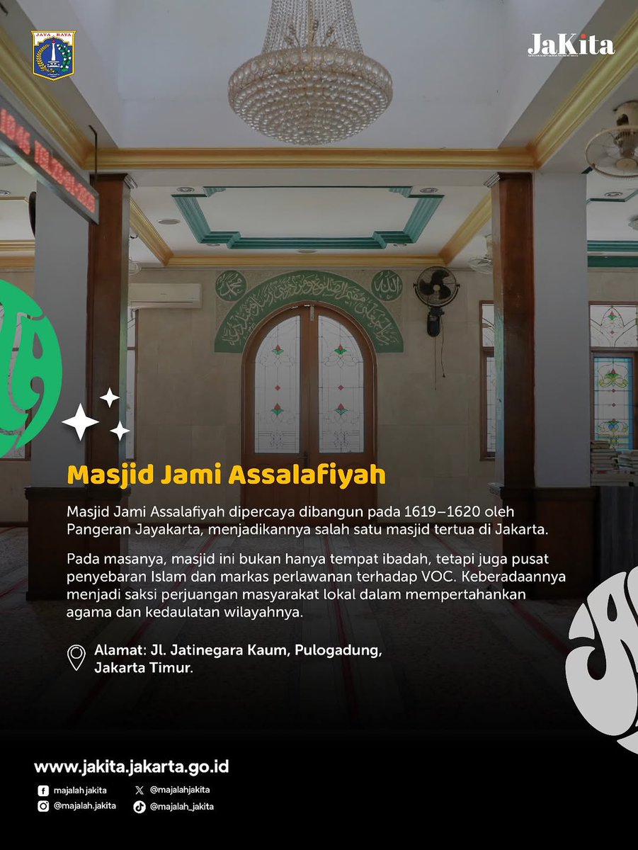 kotajaktim's tweet image. Di momen Ramadan, masjid-masjid ini kembali hidup dengan lantunan ayat suci dan kebersamaan umat.

Yuk, menapak jejak sejarah Islam lewat 5 Masjid Ikonik di Jakarta 🌙

Sumber: @majalah.jakita

#DKIJakarta
#majalahdigitalJaKita
#JaKita
#RamadanDiJakarta