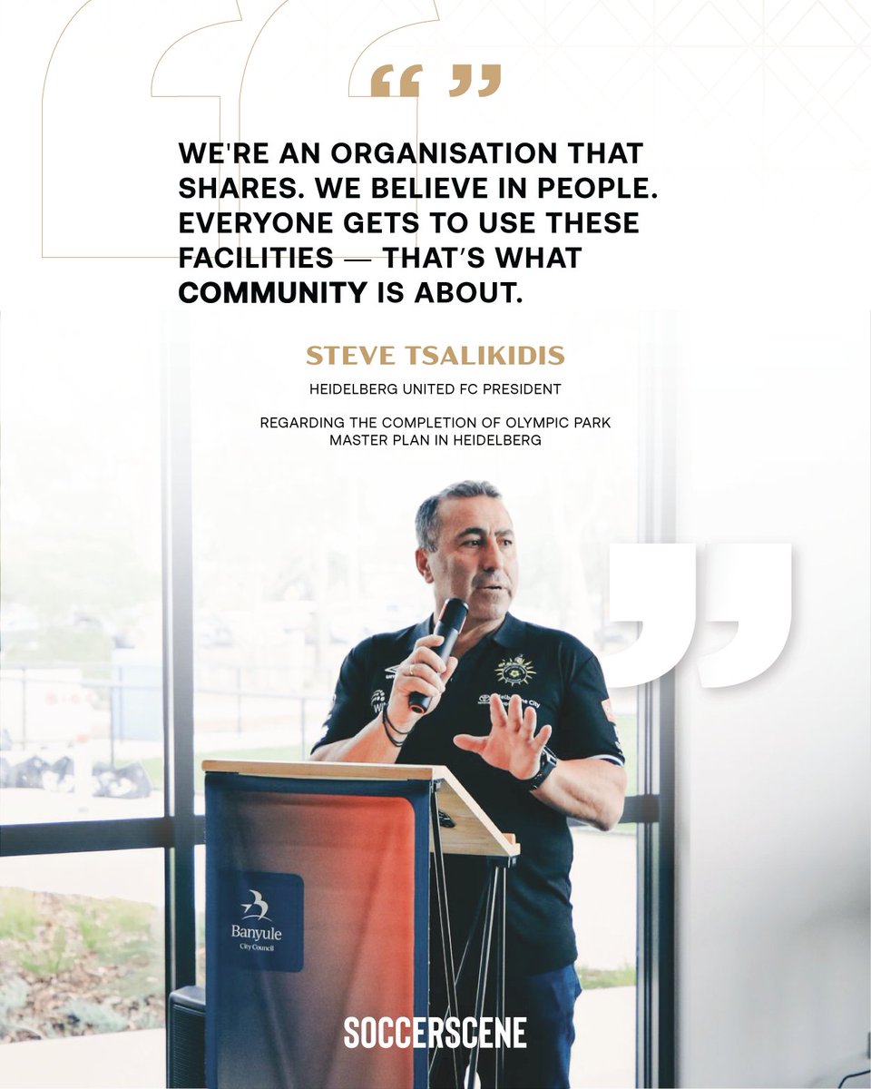 Soccersceneau's tweet photo. โEveryone gets to use these facilities - thatโs what community is about.โ
Steve Tsalikidis on Olympic Parkโs completion.
Infrastructure with purpose. Community first. ๐
Read more ๐
https://t.co/YulmtmuteH
#SportsBiz #LevelThePlayingField #FootballNews https://t.co/qd0hp4zWkM