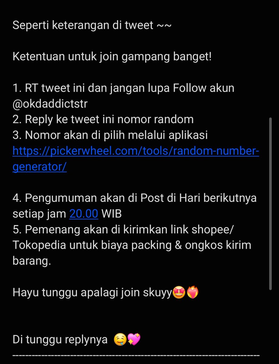 Hadiah day  2 Okada Nana Official Calender Poster 

Caranya bisa langsung di check di gambar untuk join ya 👍🏻💕
Karena di posting di setiap jam random jangan lupa di hidupkan Notifikasinya ya supaya tetap kebagian 😀💕

Nomor 1~50 ya