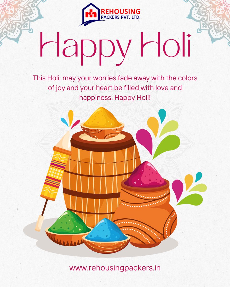 rehousingindia's tweet image. 🌈 Happy Holi from Rehousing Packers &amp;amp; Movers 🚚✨Rehousing Packers &amp;amp; Movers ki taraf se aap sabhi ko Holi ki hardik shubhkamnayein! 🎉
🌐 rehousingpackers.in
📞 +91 99110 76600

#HappyHoli #RehousingPackers #SafeRelocation #StressFreeShifting #HoliWishes #TrustedMovers