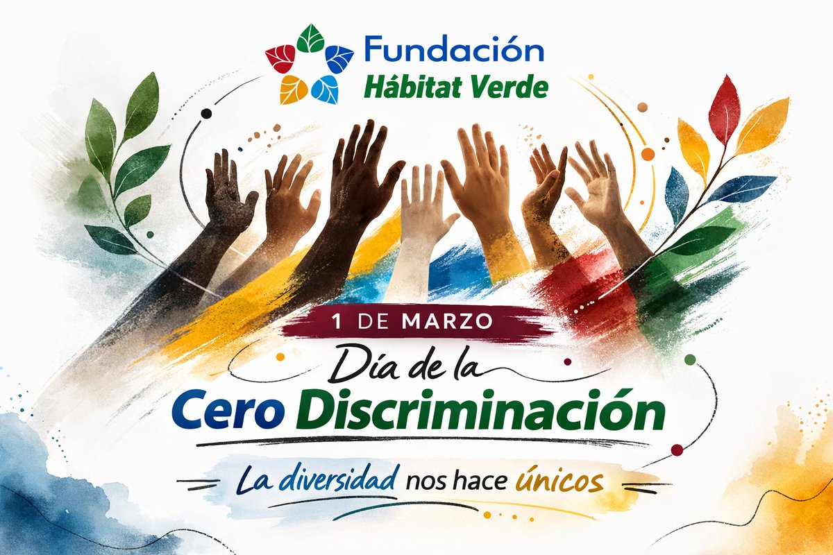 🌍 1 de Marzo | Día de la Cero Discriminación
En la Fundación Hábitat Verde creemos que la diversidad no nos divide, nos fortalece.
#CeroDiscriminación
#Diversidad
#DerechosHumanos
#FundaciónHábitatVerde
#Inclusión