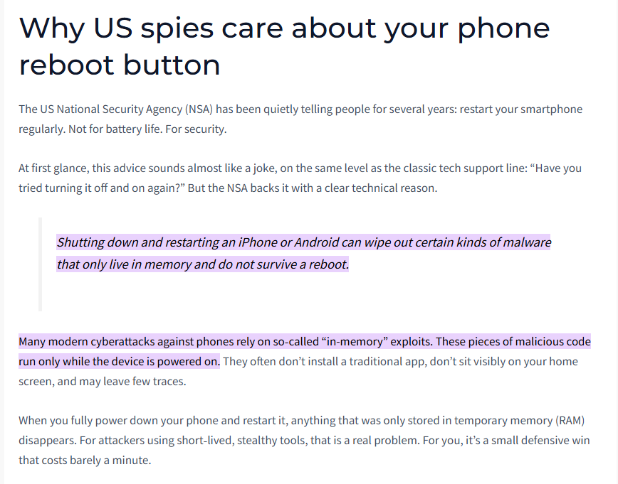 peepofreg's tweet photo. please everyone use Signal to talk to friends and family especially in the south, the zio enemy cannot track your conversations on that app 

https://t.co/LXBrCheW20

periodically restart your phone, this helps clear out types of spyware/malware that only live in memory. https://t.co/jRC8vOUJJt