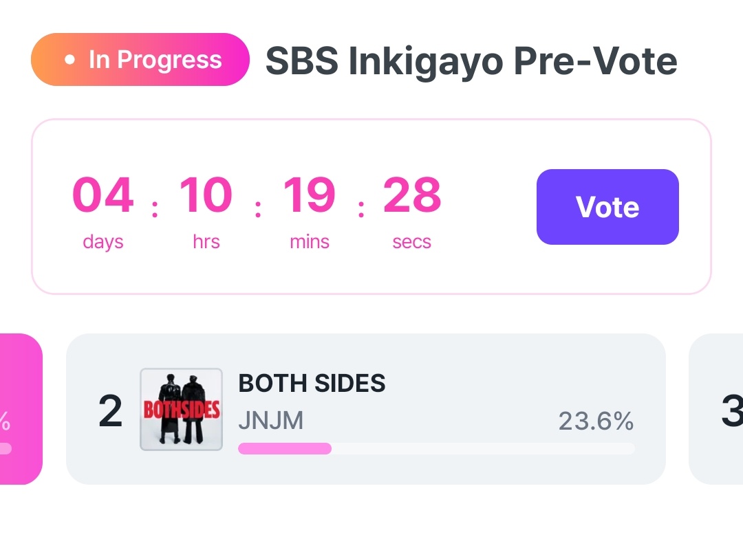 ทุกคนโหวต Pre-Vote Inkigayo กันค่า 

📲 LiNC
> โหวตได้ 10 โหวต/ไอดี ไม่จำกัดไอดีค่ะ
 
🗳app.linc.fan/31TL/01KJKWTGE…

📅 ปิดโหวต วันที่ 06/03 เวลา 21.59 (เวลาไทย) 

#โหวตเพื่อเจโน่แจมิน