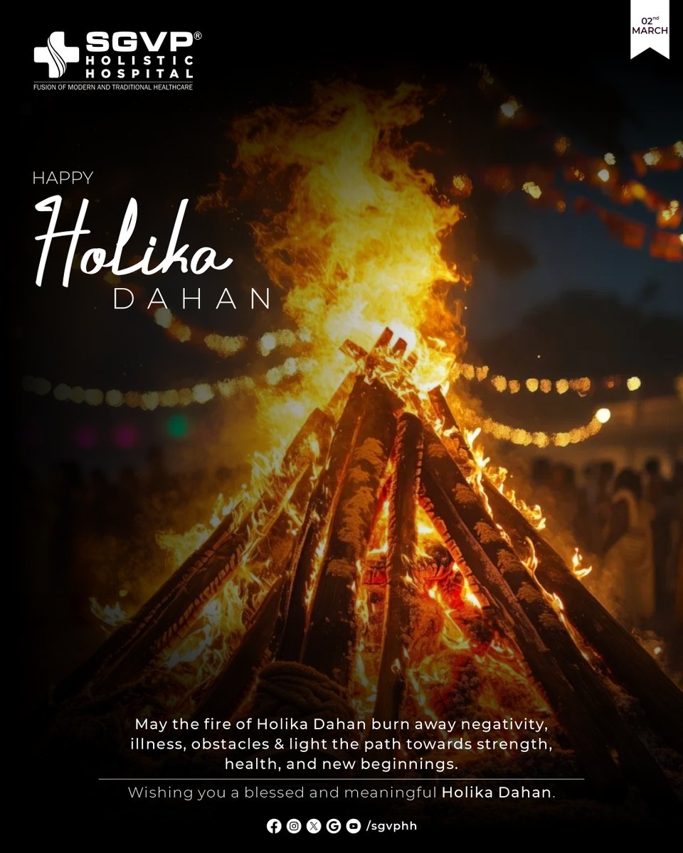 HAPPY HOLIKA DAHAN 🔥 - May this sacred fire symbolize more than tradition —
may it burn away negativity, illness, and obstacles,
and illuminate the path toward health, strength, and new beginnings.
#HolikaDahan #FestivalOfHealing #NewBeginnings #HealthyLiving #Ahmedabad