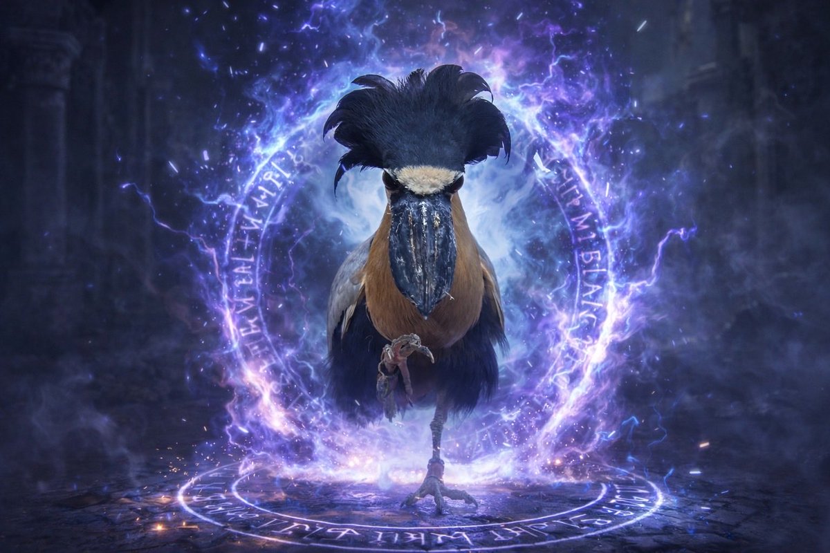 魔術師のような #ヒロハシサギ ちゃん🧙 #AIで遊んでみた #鳥のいるカフェ