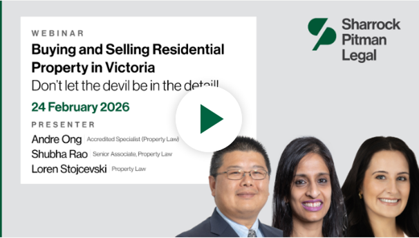 SharrockPitman's tweet photo. If you missed our recent webinar on buying and selling residential property in Victoria (Australia), catch up on YouTube - https://t.co/dAGe6kzbbi. Sharrock Pitman Legal - On Your Side®
#property #realestate #victoria #buy #sell #accredited #specialist #lawfirm #melbourne #SMEs https://t.co/ST5vL03gL9