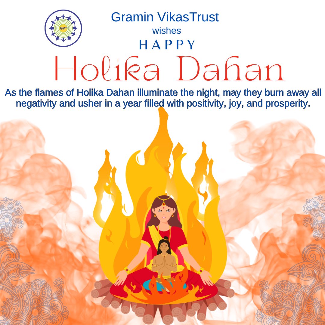 GVT_India's tweet photo. Holika Dahan reminds us that अच्छाई की जीत हमेशा होती है.
Just as the fire burns away evil, let us come together to eliminate ignorance, spread awareness, and build stronger, empowered communities.
Let’s continue working towards informed, empowered, and sustainable communities. https://t.co/OhlZBSyXC8