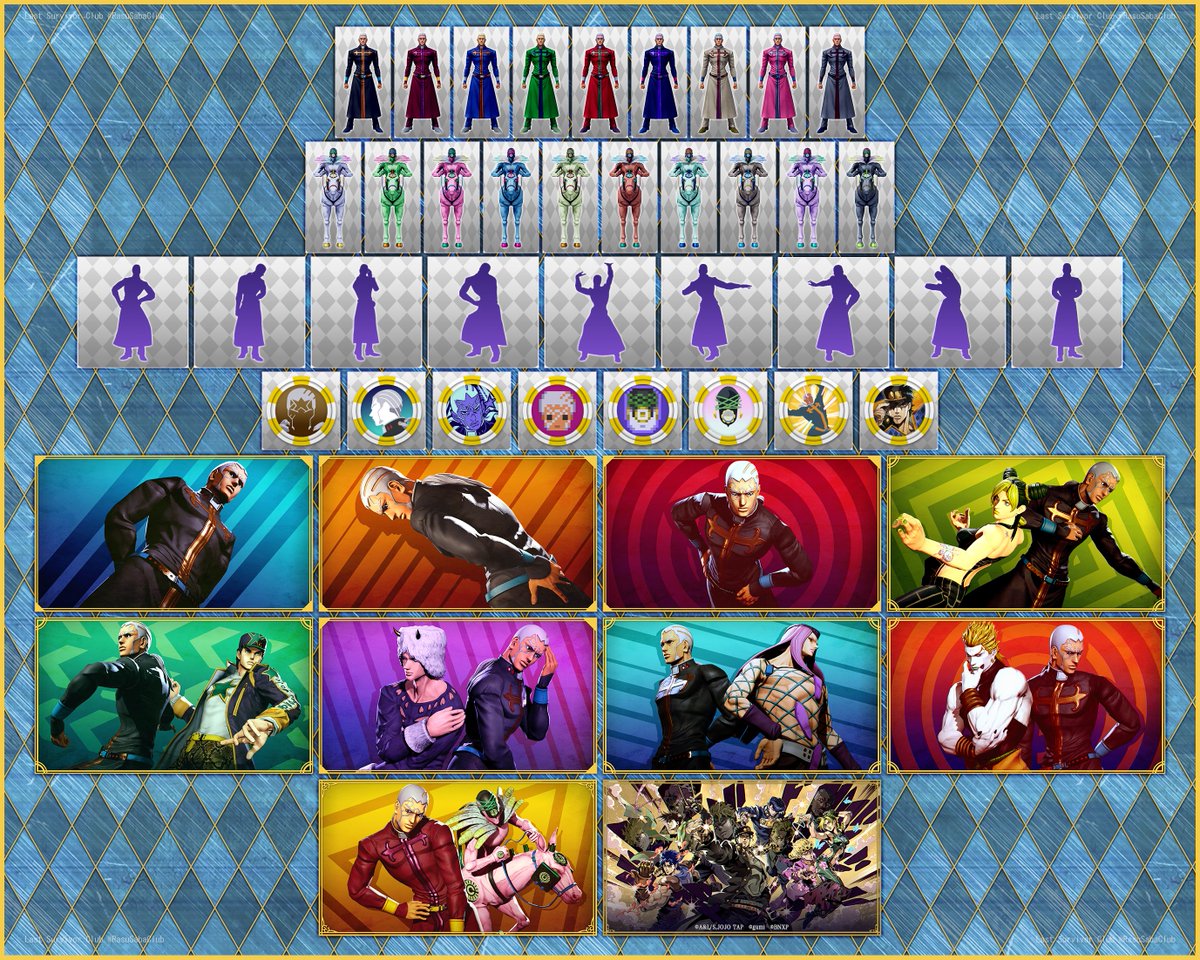 RasuSabaClub's tweet photo. 🆕 Last Survivor cosmetic items to be added in Rev.34.02 on March 4!

Check them out 👇

#ジョジョLS #JOJOLS #JJBA https://t.co/LHMhD3hTEJ