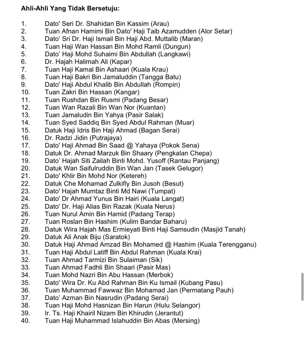 Ni senarai 40 MP PN tu
