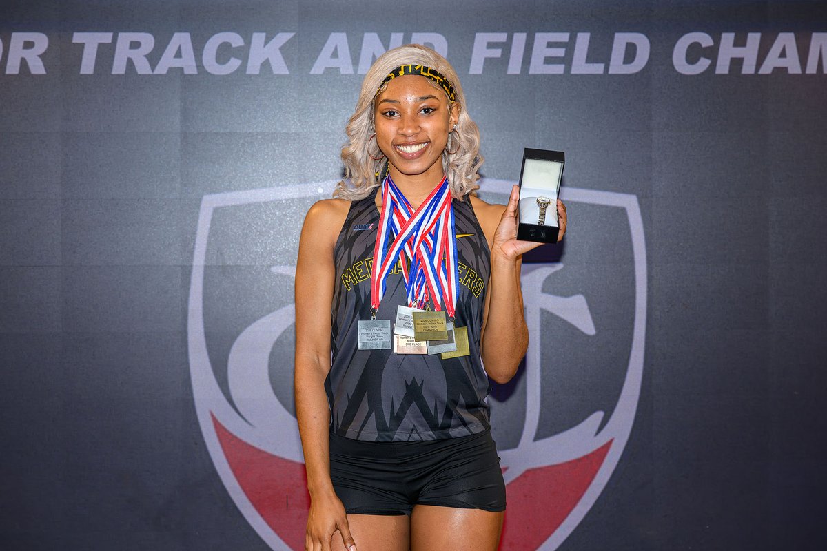 CUNYAC's tweet image. WTRACK: @MECCougars captures its third straight CUNYAC women's indoor track and field conference title Sunday night.

MEC's Brianna Lindo named Championship MVP after scoring points for the Cougars in 10 events!

➡️ cunyathletics.com/news/2026/3/2/…

#d3tf #TheCityPlaysHere #CUNYchamps