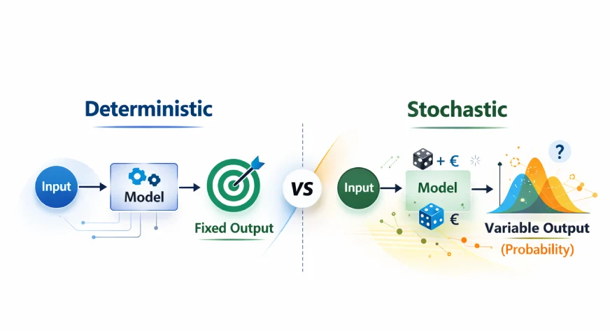 AnalyticsVidhya's tweet image. Deterministic vs Stochastic: Know the difference! 🤔

Fixed outputs vs. randomness - crucial for reliable ML models. Understand the core approaches in Machine Learning.

Learn the fundamentals: analyticsvidhya.com/blog/2026/03/d…

#MachineLearning #AI #Beginner #Stochastic #Deterministic