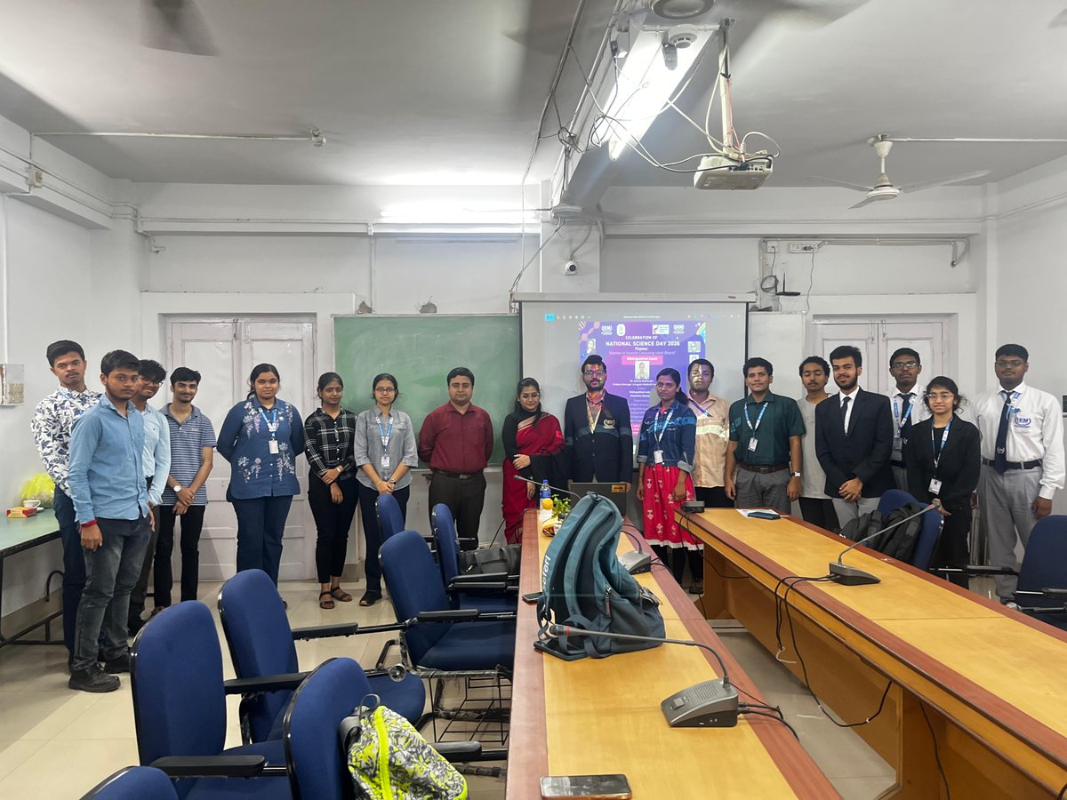 On National Science Day 2026, Dr. Amrita Mukherjee delivered a speech on Lab to Market at Institute of Engineering &amp; Management, Kolkata.