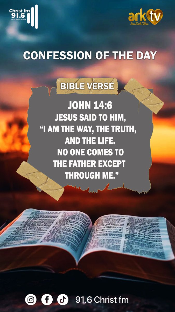 916ChristFm's tweet image. Confession of the Day
Because of John 14:6, we boldly declare that Jesus is our Way, our Truth, and our Life. Through Him, we have direct access to the Father and unshakable hope for today and always.

#John146 #JesusIsTheWay #TruthAndLife #FaithConfession